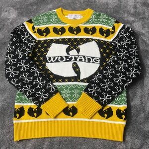 Wu-Tang Clan Ugly Christmas Sweater Live Nation Fair Isle Knit Yellow Green Med